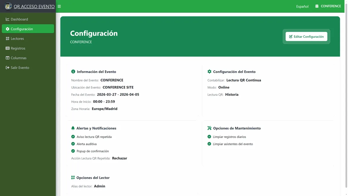 Configuración SMTP en QRACCESO