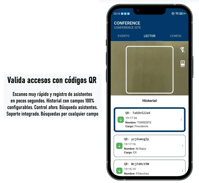 Escaneo rápido de acreditaciones y entradas QR