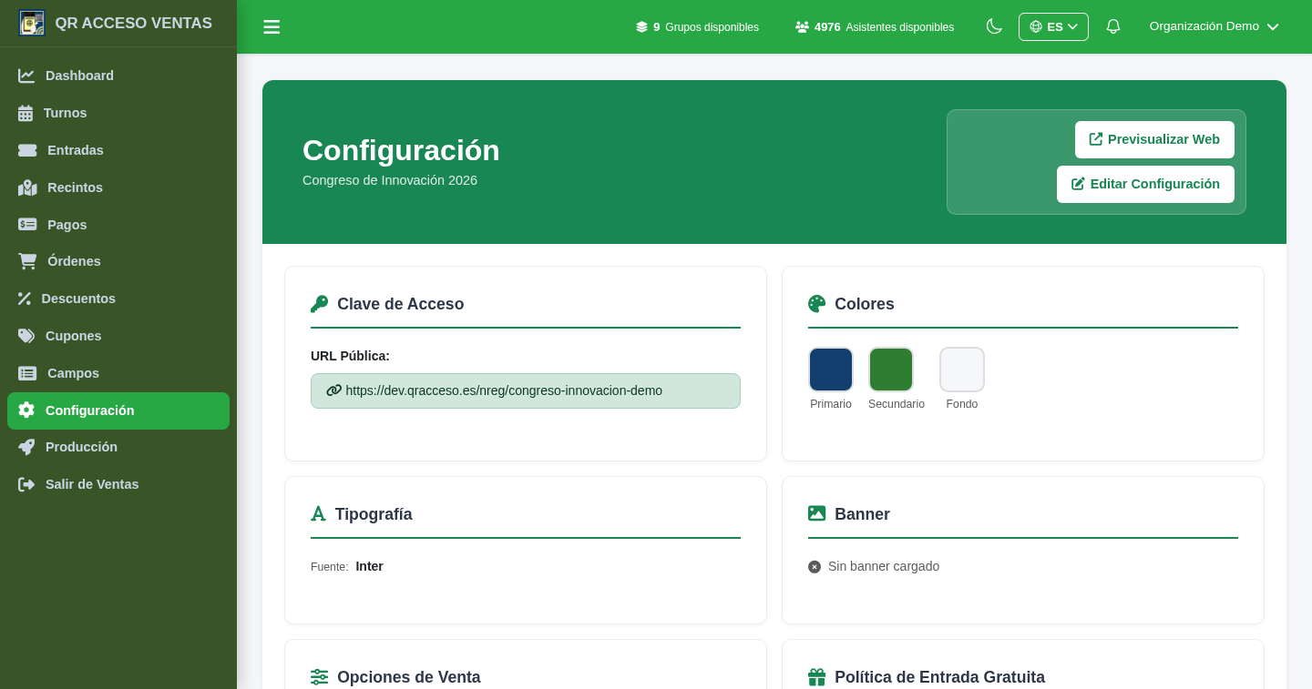 Configuración de la tienda de venta en Tickets10